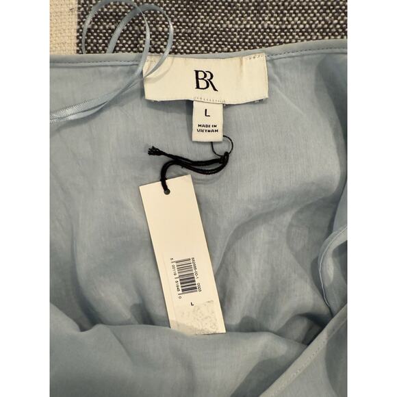 Banana Republic Dress Large Powder Blue Eliana NWT Cotton Silk Maxi Flowy Boho - Picture 7 of 12